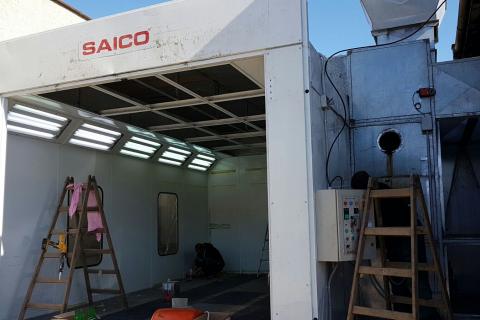 Lakovací kabina Saico Export, r.v. 2002, výkon 26000 m3/h